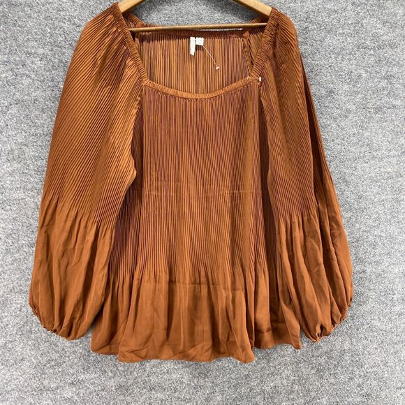 Cato Rust Pleated Blouse - Picture 4 of 9